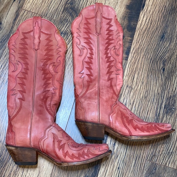 Dan Post Shoes - Red Dan Post Cowgirl Boots Size 8